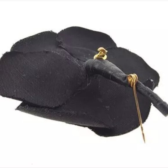 Chanel corsage brooch Camellia Black Woman Authentic Used Q485 - Picture 5 of 7